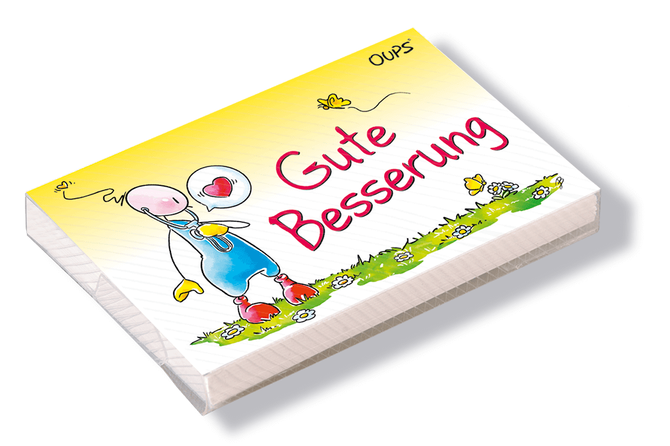 Kärtchenbox - Gute Besserung & 24 Spruchkarten OUPS Kärtchenbox - Gute Besserung & 24 Spruchkarten OUPS
