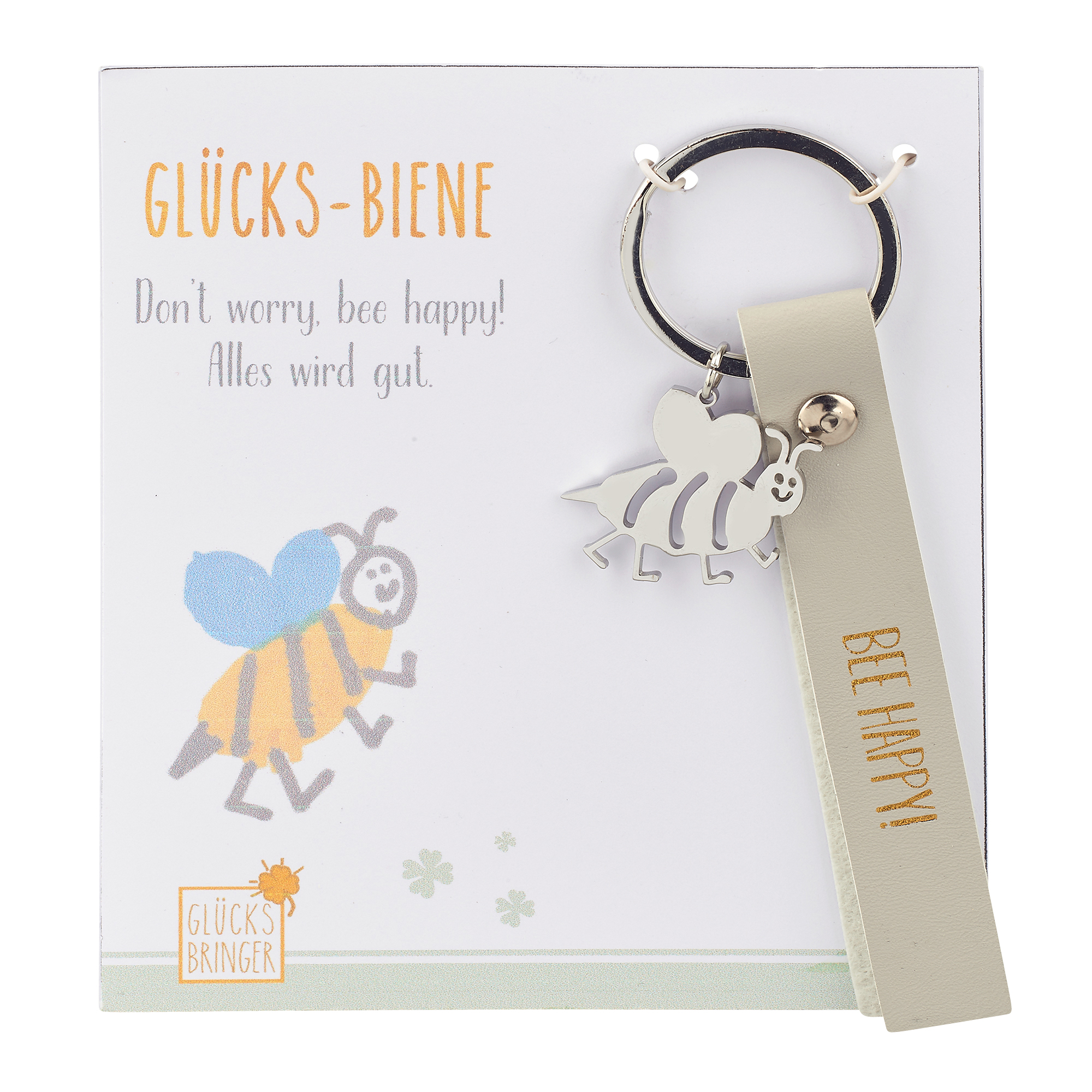 Schlüsselanhänger - Be happy & Biene Schlüsselanhänger - Be happy & Biene