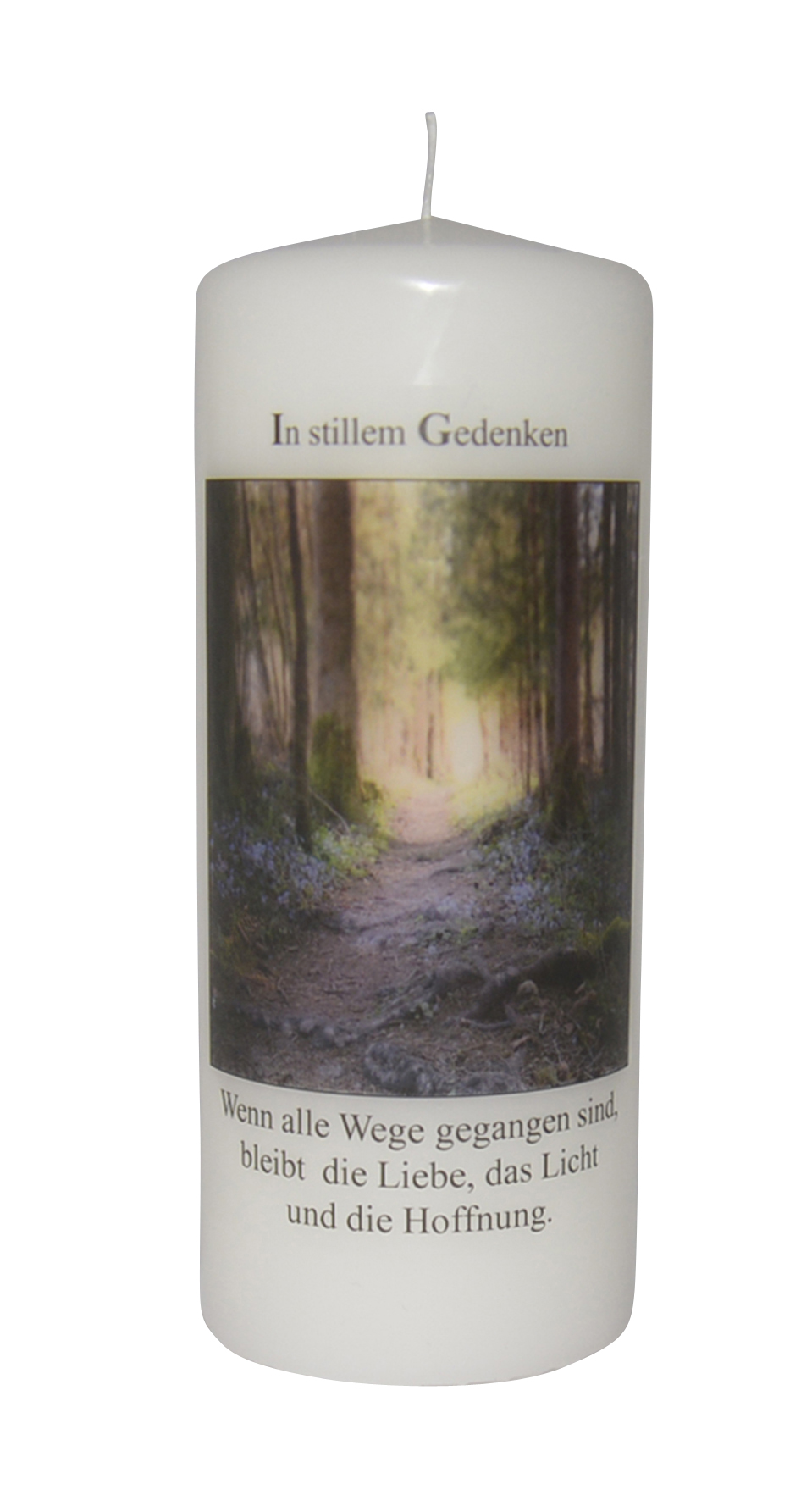 Trauerkerze - Es bleibt die Liebe & Waldweg Trauerkerze - Es bleibt die Liebe & Waldweg
