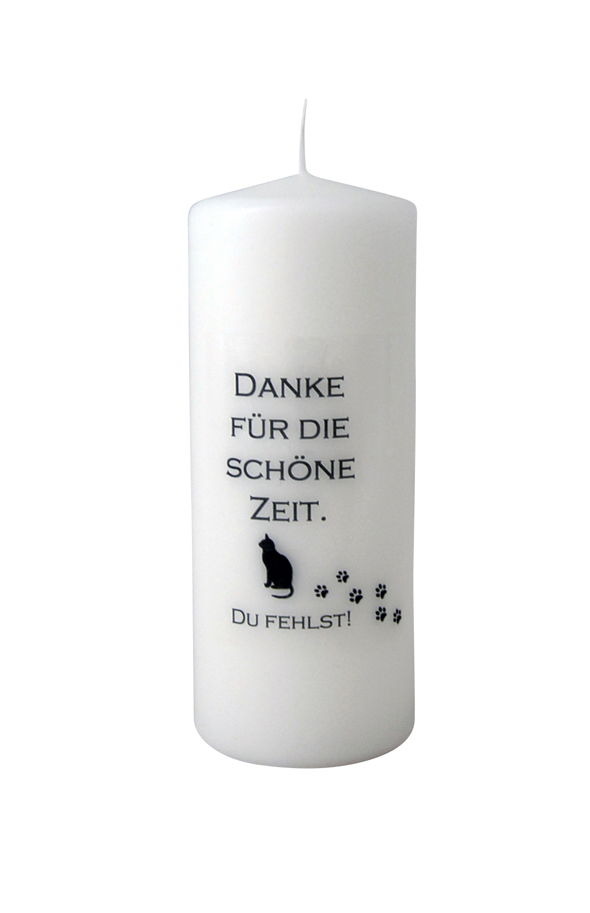 Katze-Trauerkerze - Danke für die schöne Zeit. Katze-Trauerkerze - Danke für die schöne Zeit.