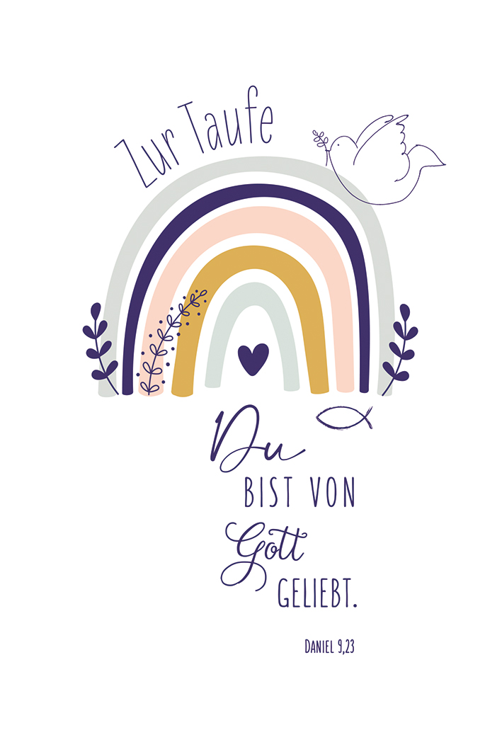 Karte zur Taufe - Du bist von Gott geliebt & Geldgeschenk Karte zur Taufe - Du bist von Gott geliebt & Geldgeschenk