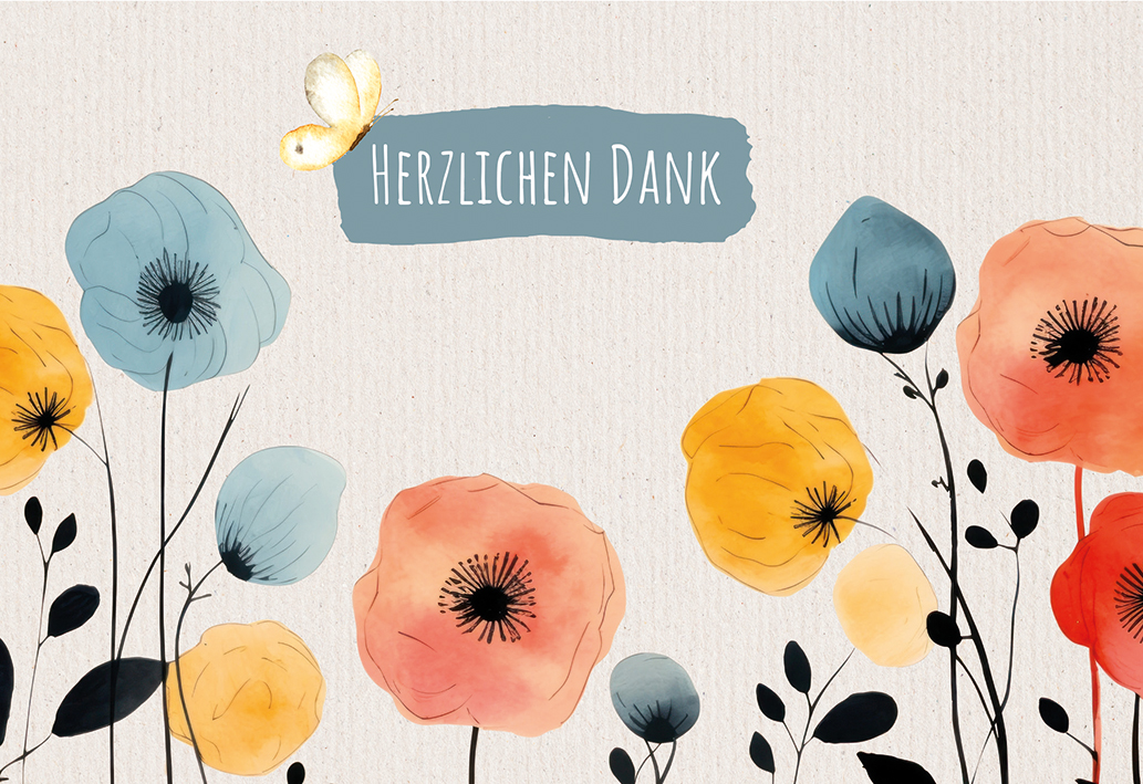 Dankeskarte - Herzlichen Dank Dankeskarte - Herzlichen Dank