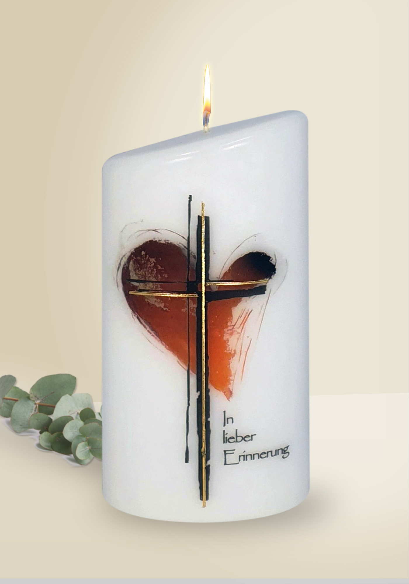 Trauerkerze - In lieber Erinnerung & Herz Trauerkerze - In lieber Erinnerung & Herz