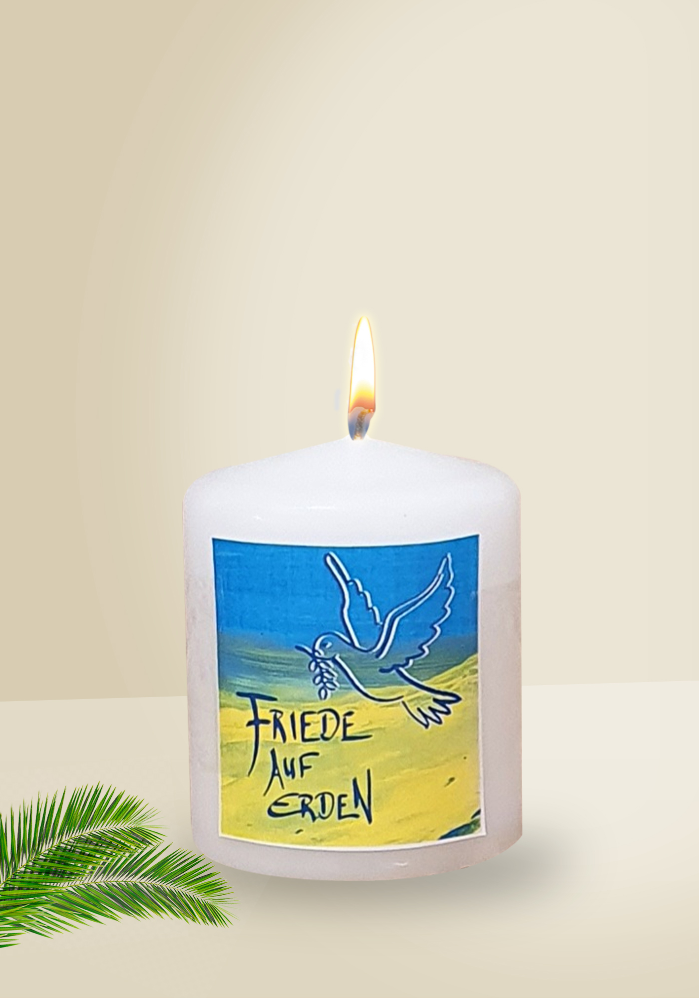 Mini-Kerze - Friede auf Erden & Taube Mini-Kerze - Friede auf Erden & Taube