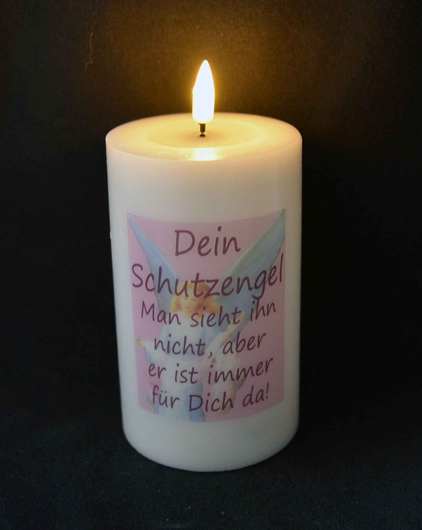 Tischkerze - LED-Echtwachs & Schutzengel - Rosa Tischkerze - LED-Echtwachs & Schutzengel - Rosa