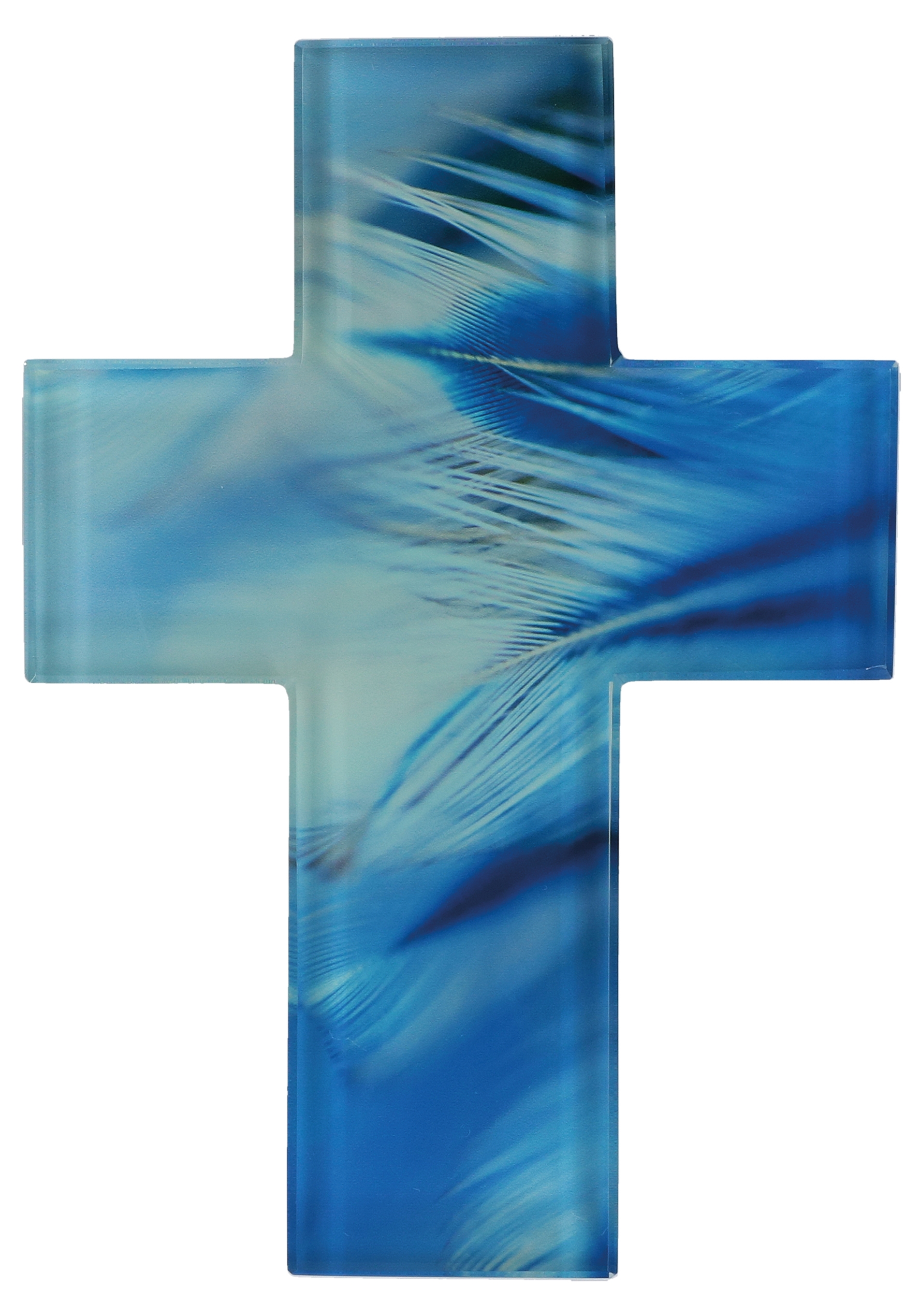 Wandkreuz - Glas & Blautöne Wandkreuz - Glas & Blautöne
