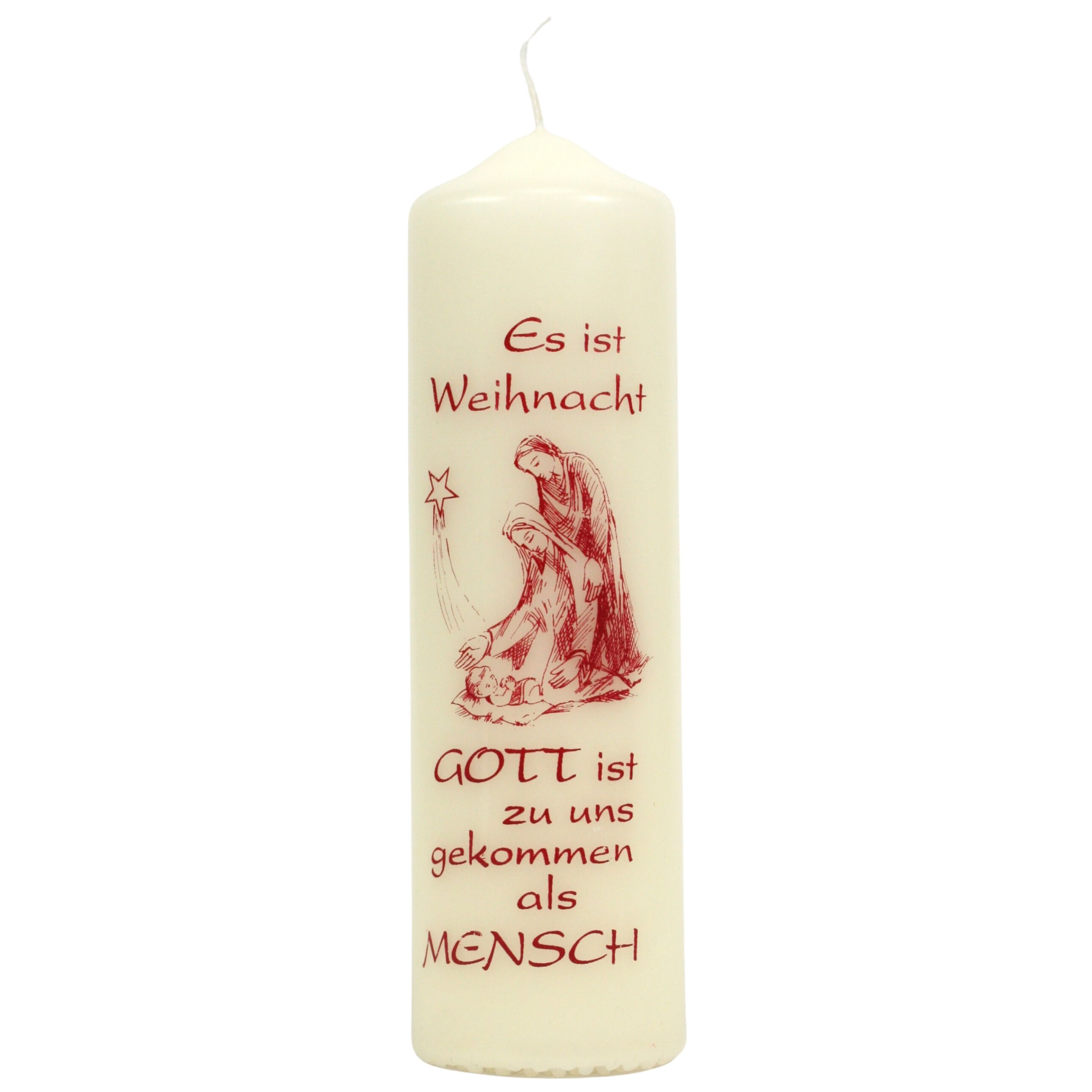 Weihnachtskerze - Gott ist zu uns gekommen als Mensch Weihnachtskerze - Gott ist zu uns gekommen als Mensch