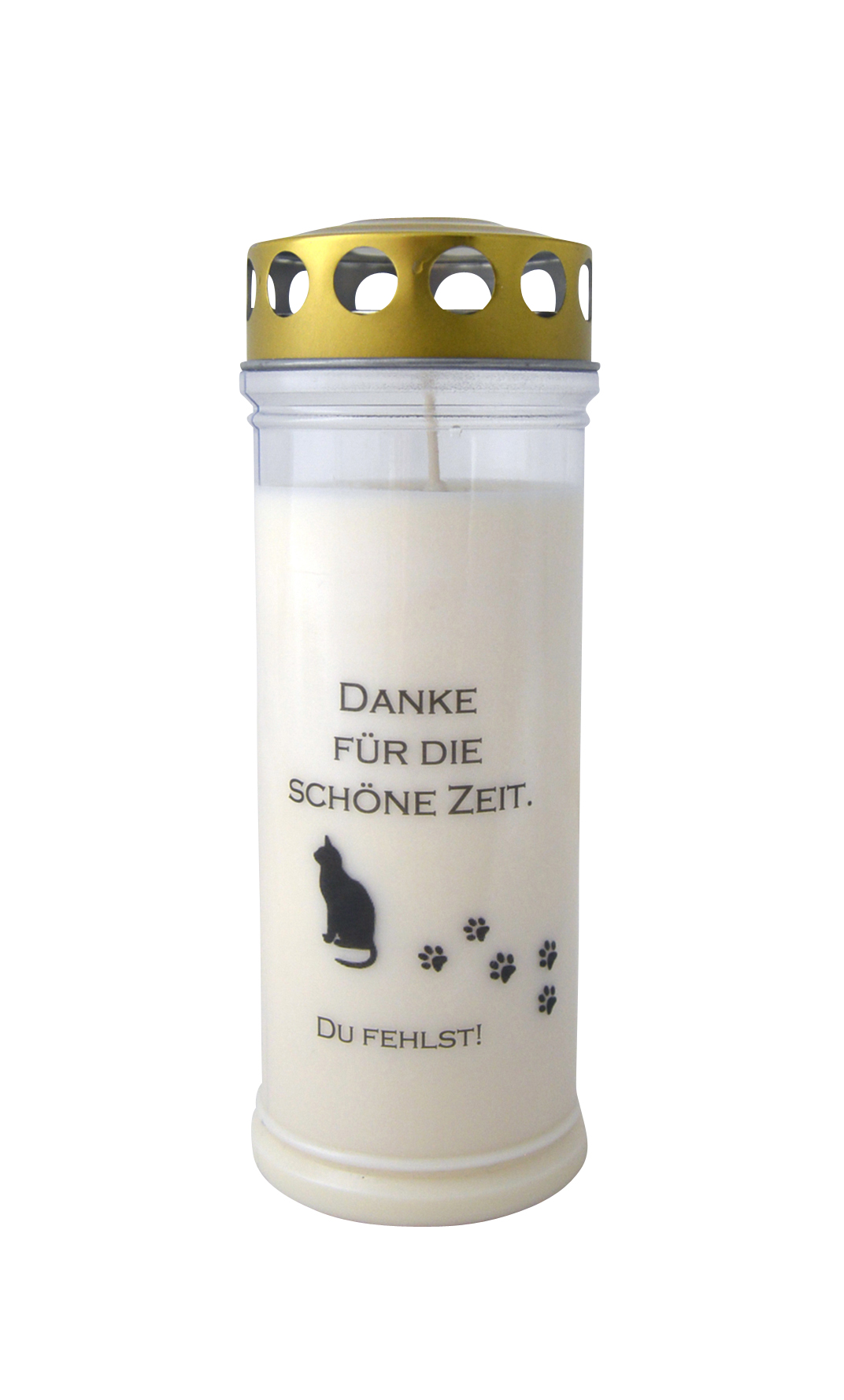 Katze-Grablicht - Danke für die schöne Zeit Katze-Grablicht - Danke für die schöne Zeit