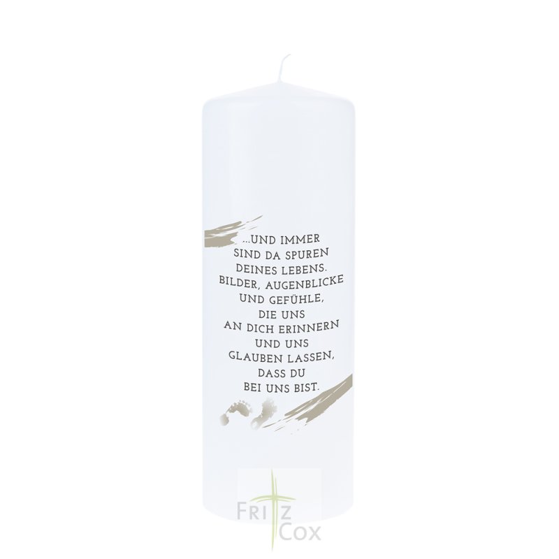 Trauerkerze - ...und immer sind da Spuren deines Lebens Trauerkerze - ...und immer sind da Spuren deines Lebens