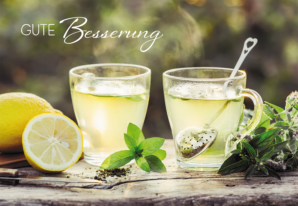 Karte zur Genesung - Teetassen Karte zur Genesung - Teetassen