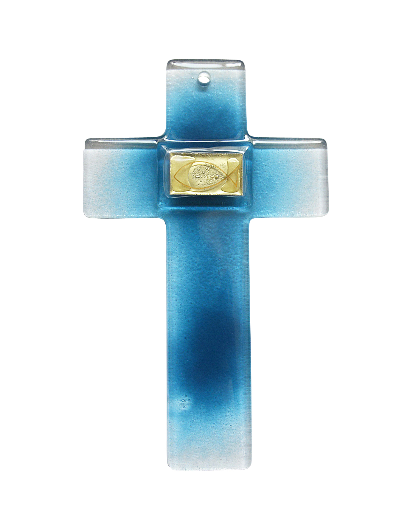 Glaskreuz - Fisch & Blau Glaskreuz - Fisch & Blau