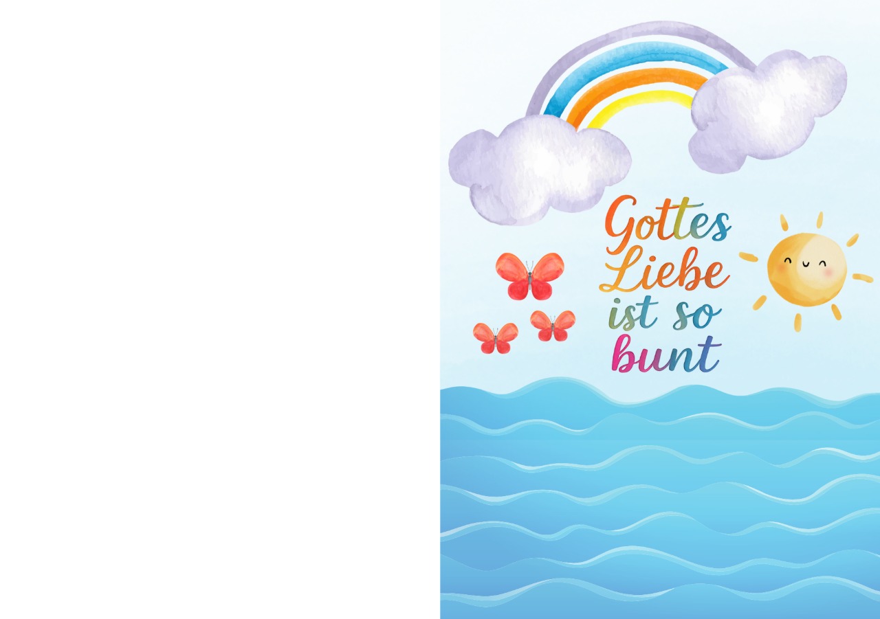 Kommunionkarte - Gottes Liebe ist so bunt