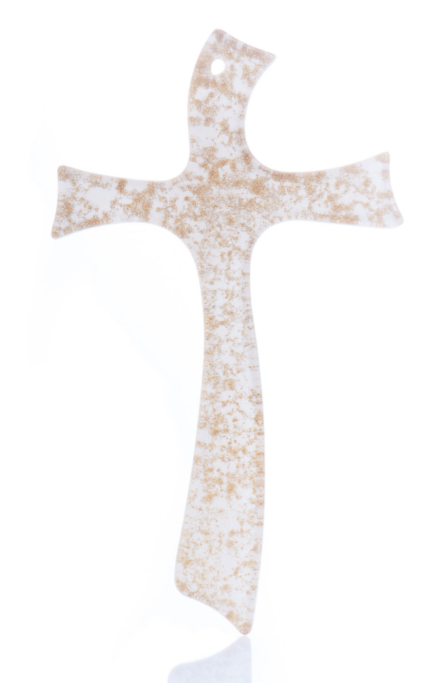 Glaskreuz - Gold Optik & Geschwungen Glaskreuz - Gold Optik & Geschwungen