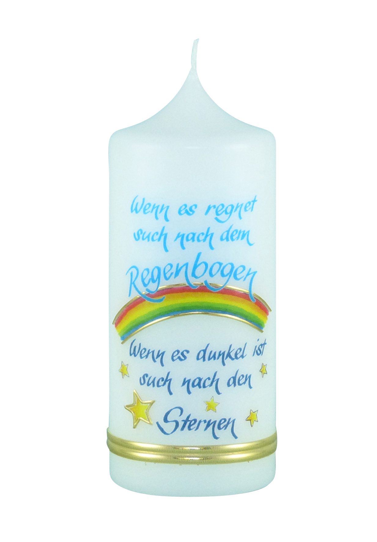 Neutrale Kerze - Wenn es regnet... & Regenbogen