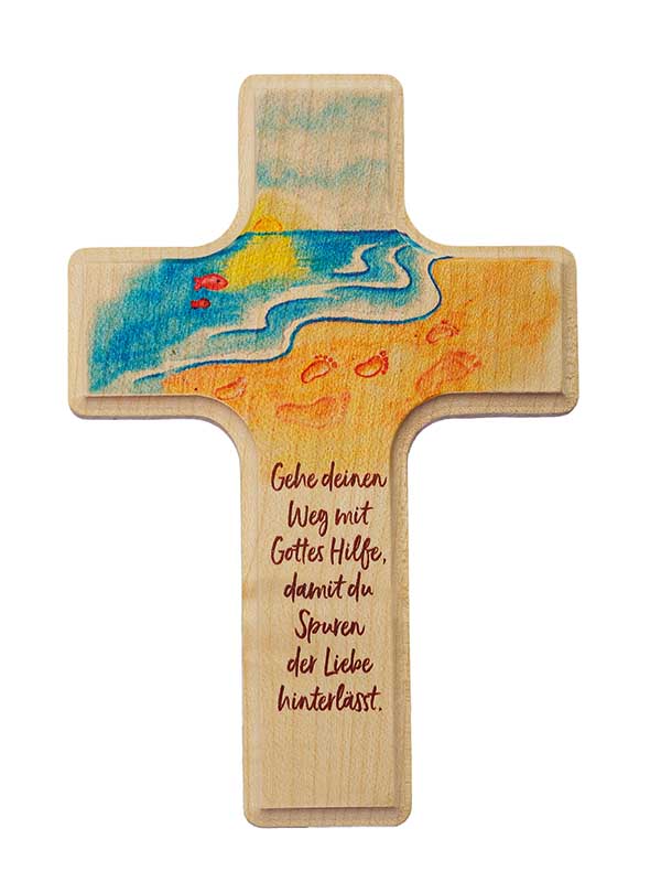 Holzkreuz - Gehe deinen Weg & Spuren