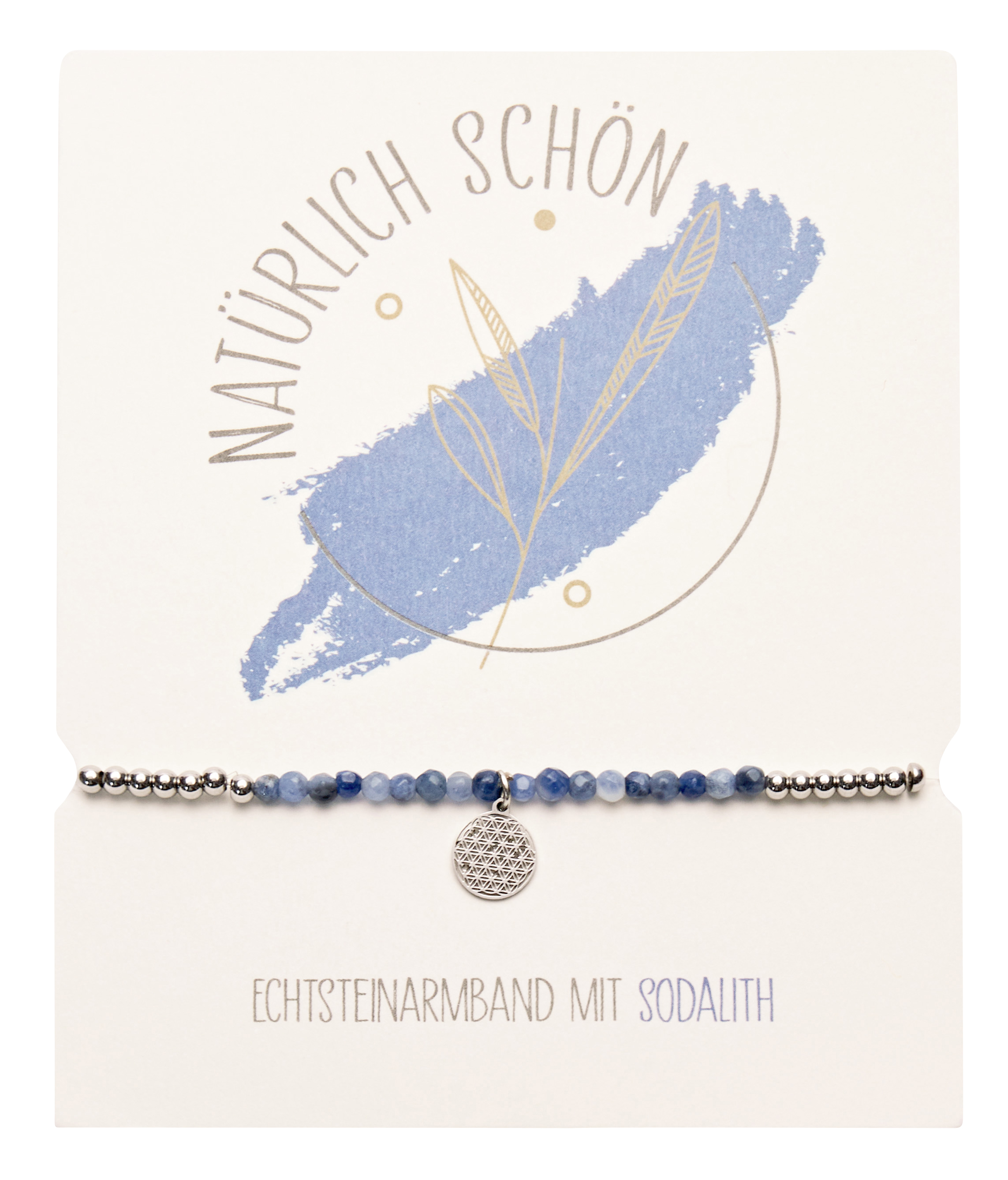 Armband - Sodalith & Blume des Lebens