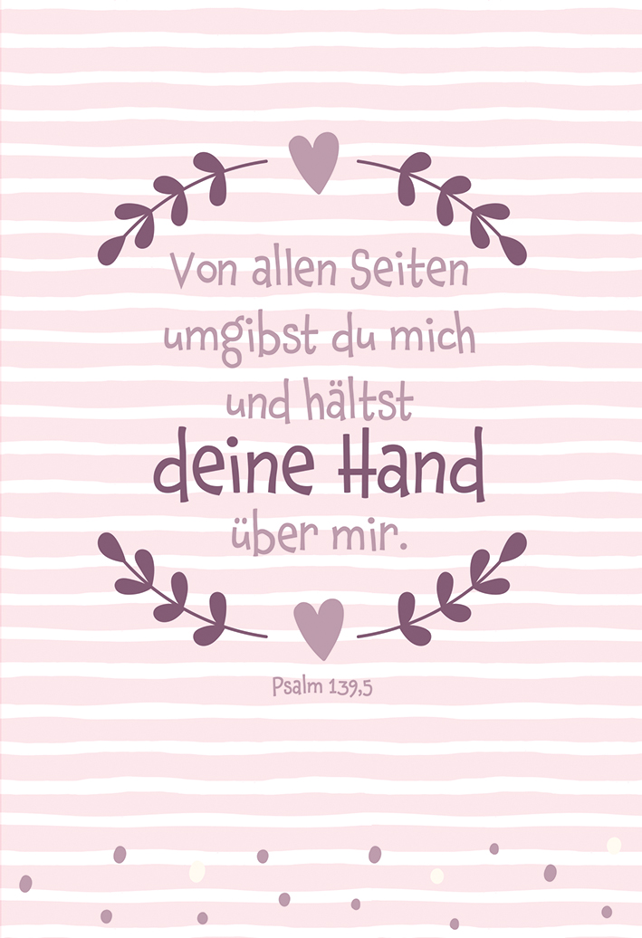 Karte zur Geburt - Deine Hand über mir & Rosa Karte zur Geburt - Deine Hand über mir & Rosa