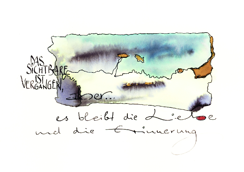 Karte zur Trauer – Das Sichtbare ist Vergangenheit & Naturpapier