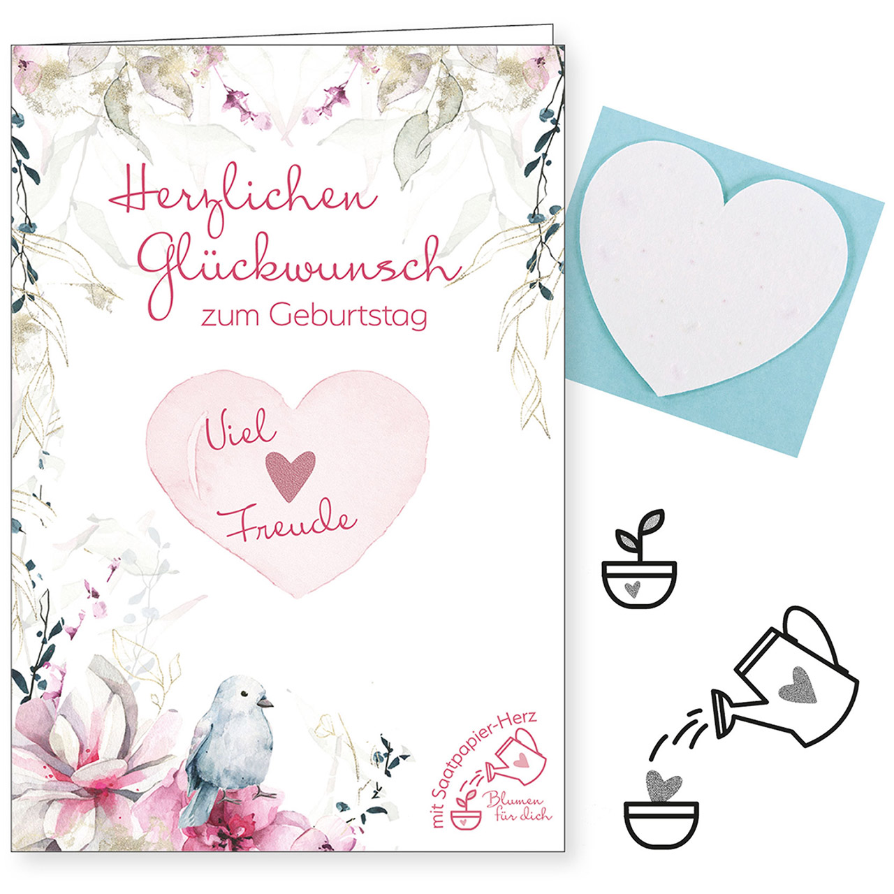 Karte zum Geburtstag - Sich freuen? & Saatpapier