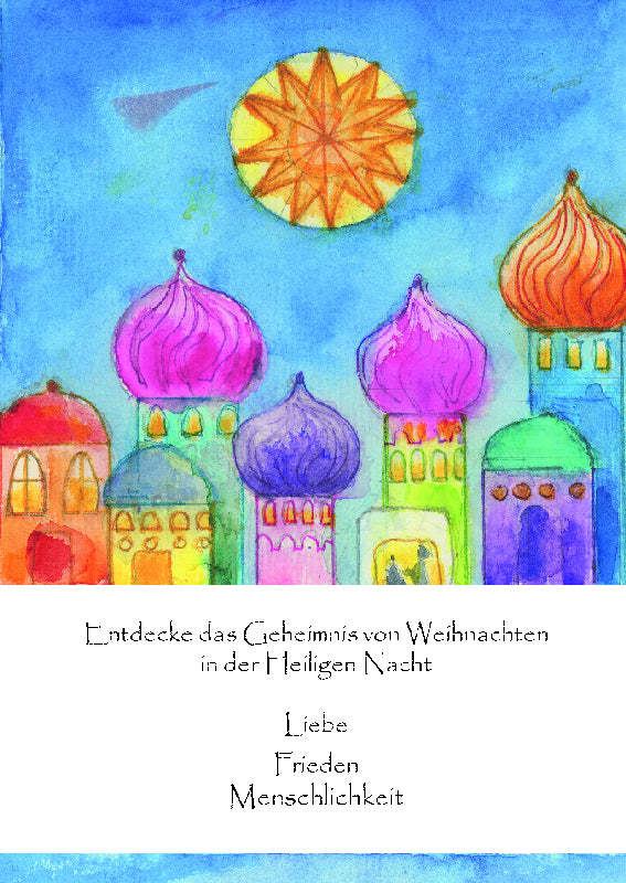 Karte zu Weihnachten – Liebe-Frieden-Menschlichkeit