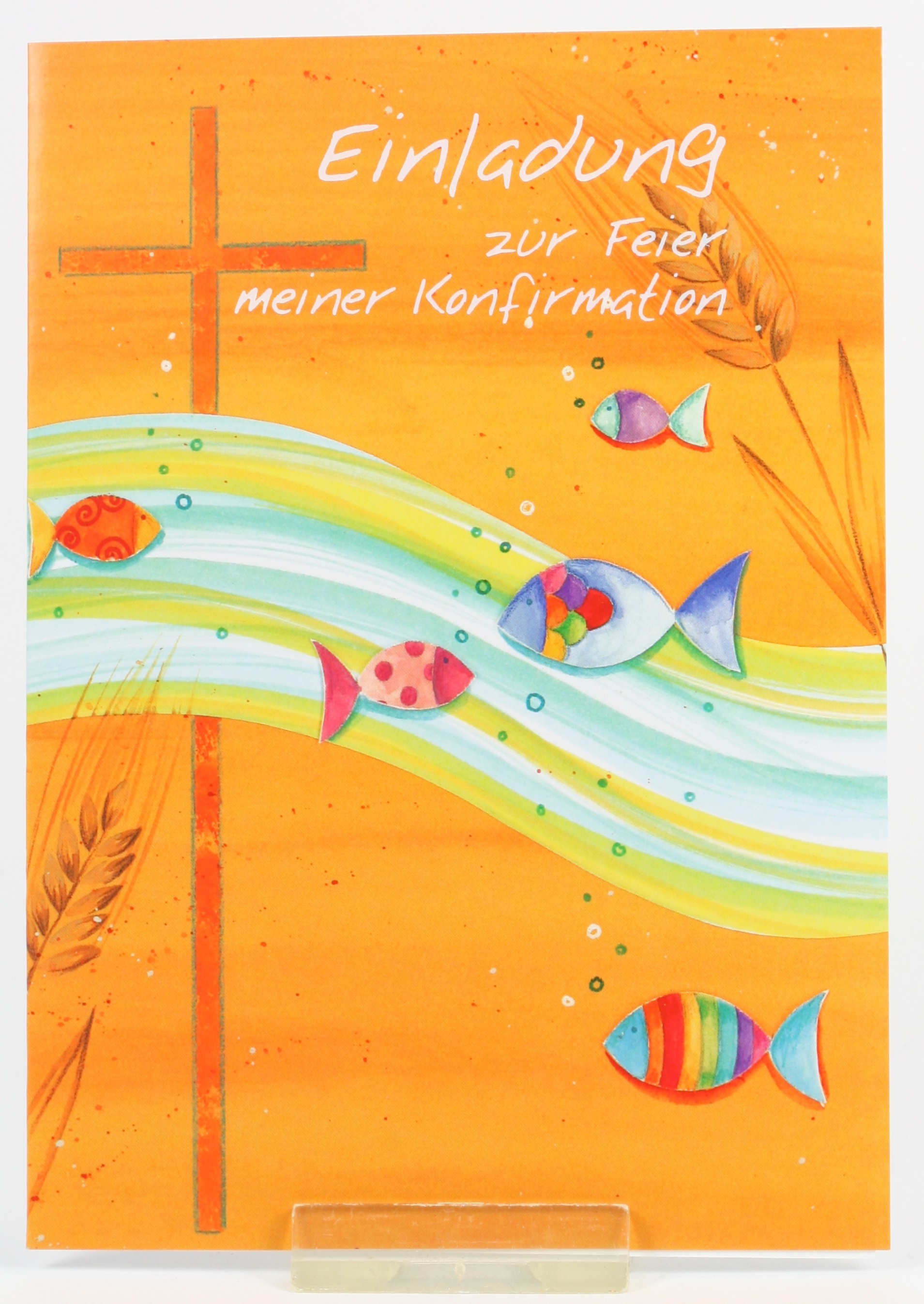 Konfirmationskarten - Einladung & Welle u. Fische - 5 Stk Konfirmationskarten - Einladung & Welle u. Fische - 5 Stk