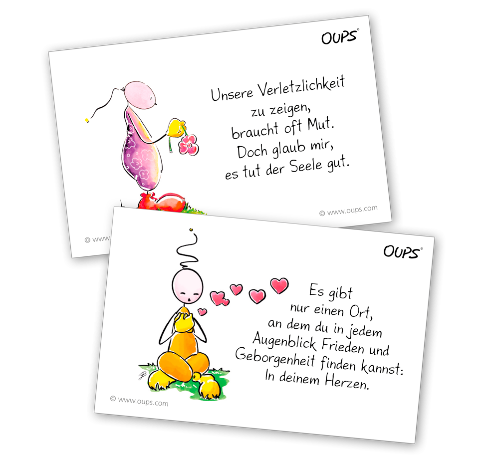 Kärtchenbox - Seelentröster & 24 Spruchkarten OUPS Kärtchenbox - Seelentröster & 24 Spruchkarten OUPS
