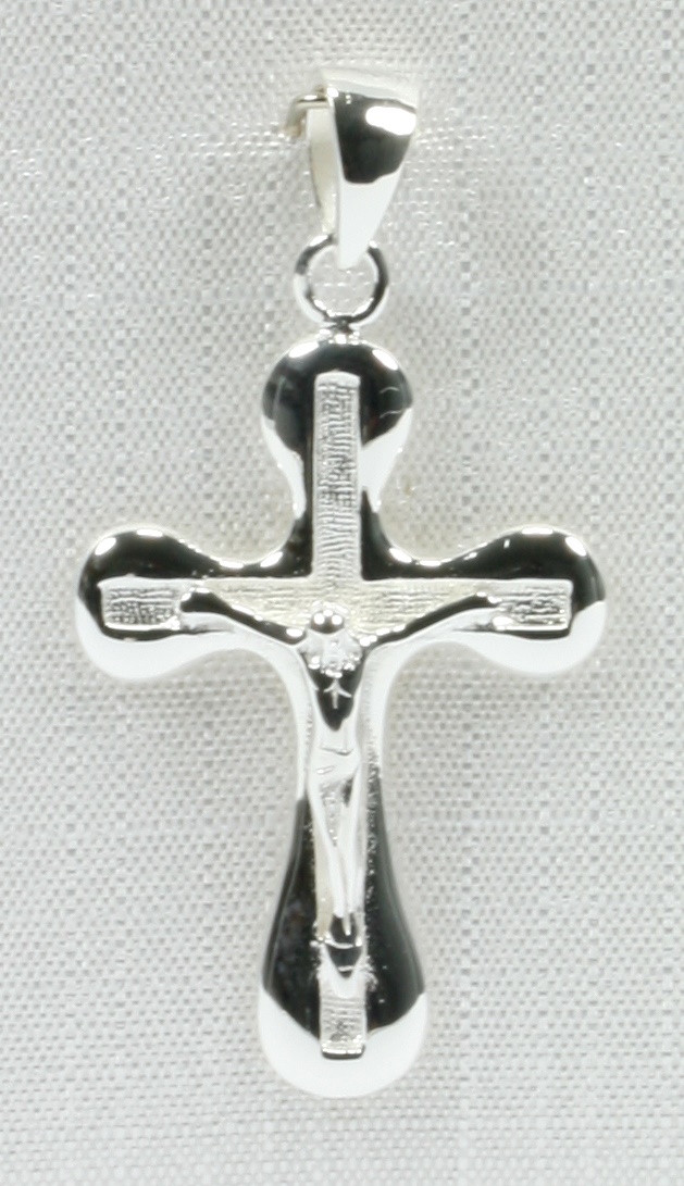 Kettenanhänger - Silber-Kreuz & Kleeblattform