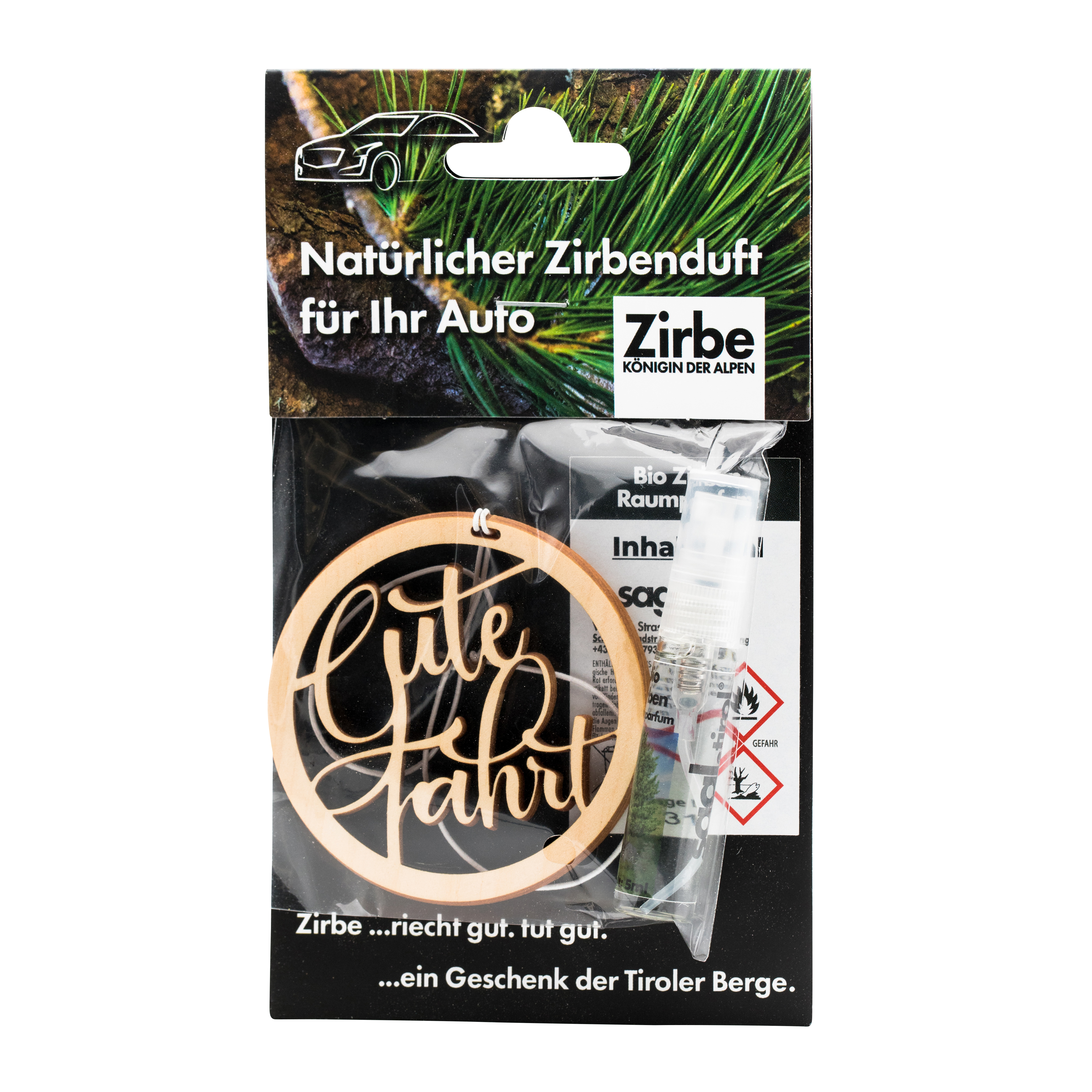 Auto-Anhänger - Gute Fahrt & Zirbenduft Auto-Anhänger - Gute Fahrt & Zirbenduft