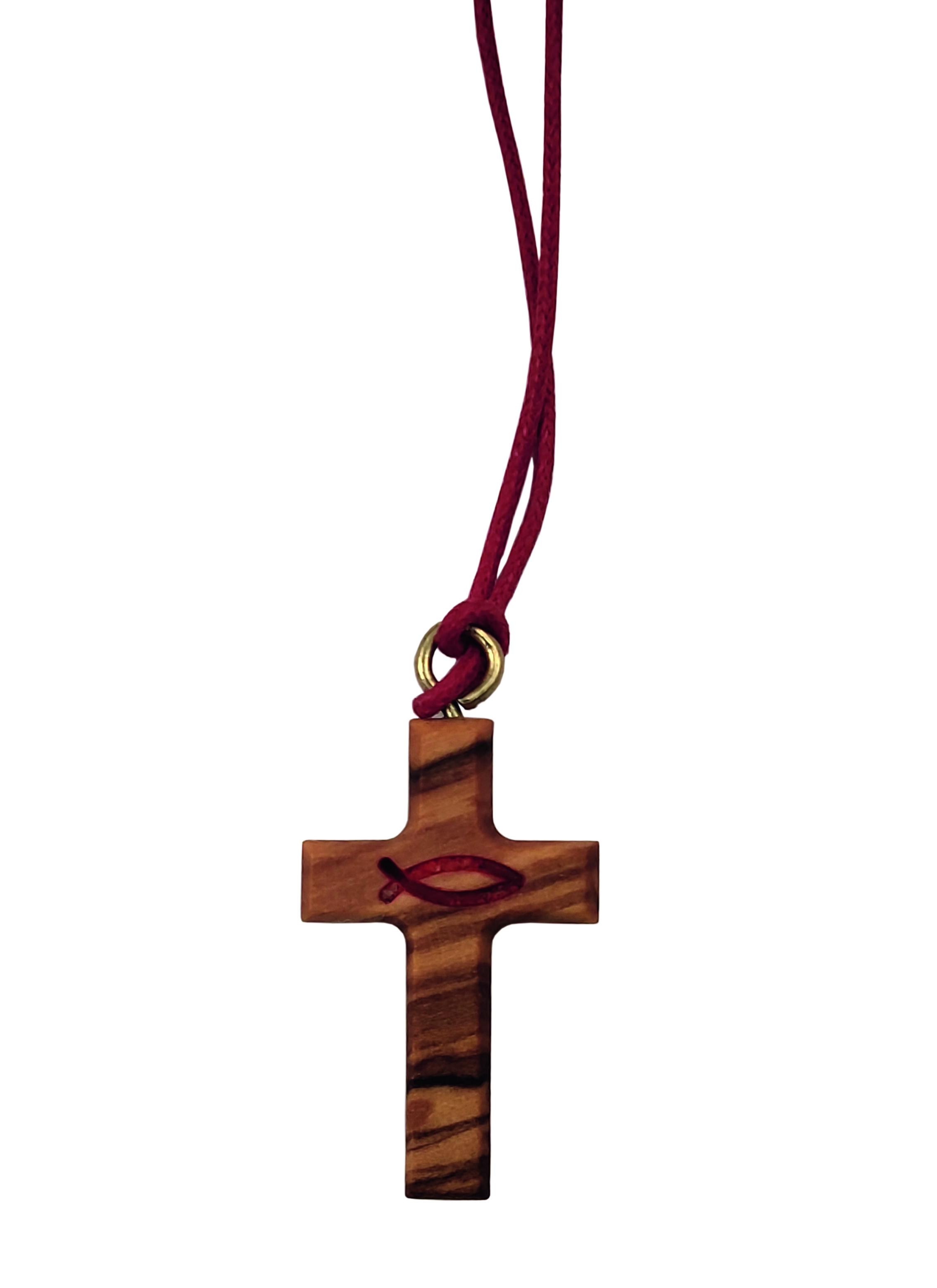 Halskette - Kreuz & Roter Fisch Halskette - Kreuz & Roter Fisch