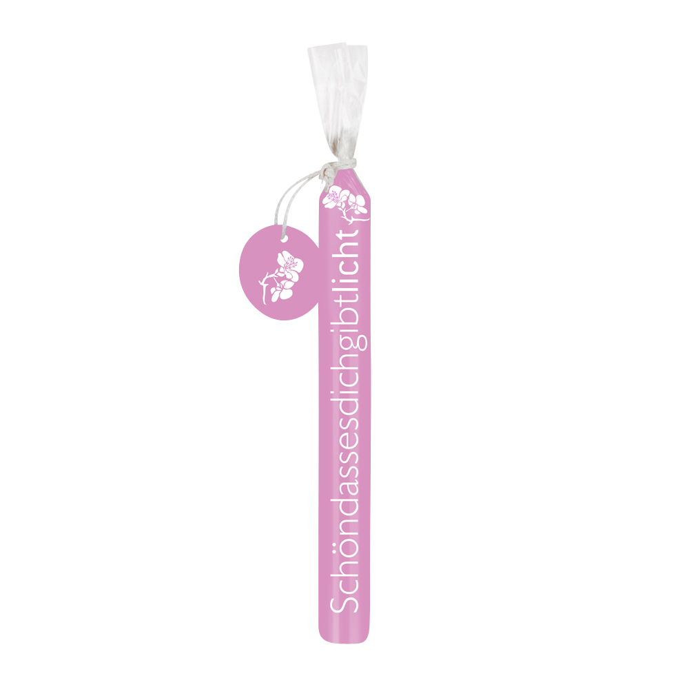 Wünschelichtkerze - Schön dass es dich gibt & rosa