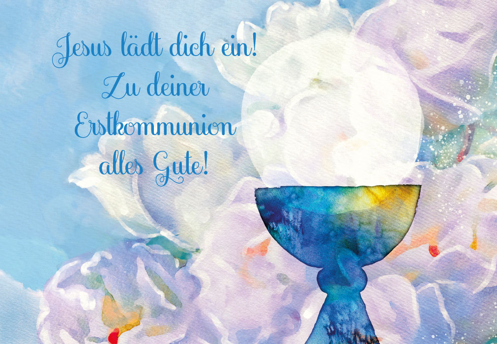 Karte zur Kommunion - Jesus lädt dich ein!