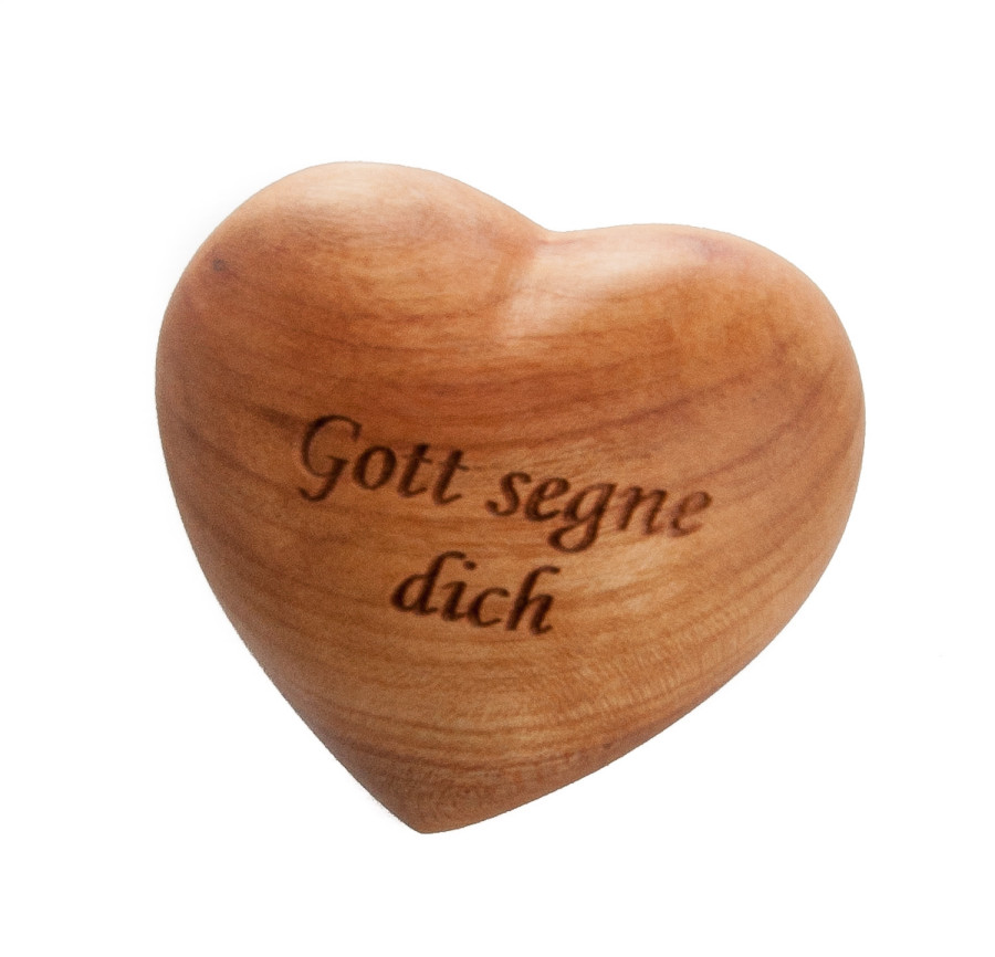 Holzherz "Gott segne dich"