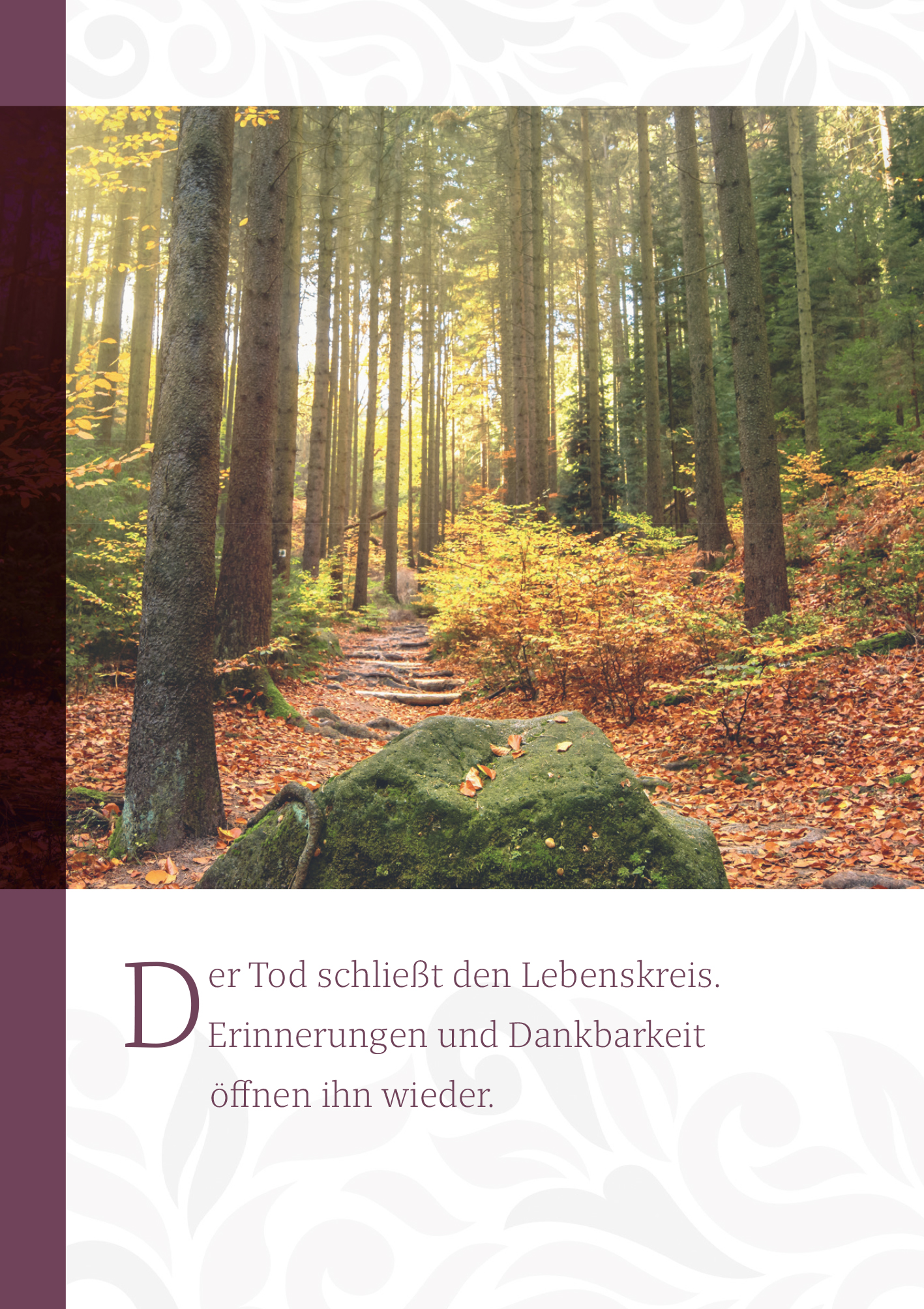 Karte zur Trauer - Erinnerungen & Dankbarkeit Karte zur Trauer - Erinnerungen & Dankbarkeit