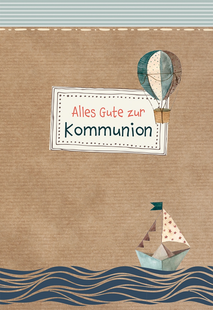 Karte zur Kommunion - Segelboot & Geldgeschenk Karte zur Kommunion - Segelboot & Geldgeschenk