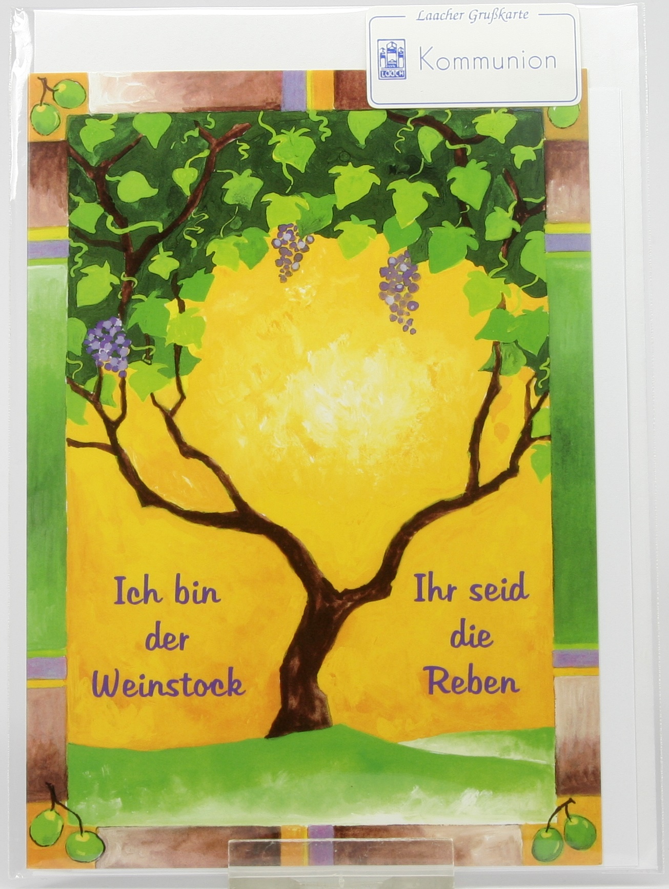 Kommunionkarte - Weinstock & Reben