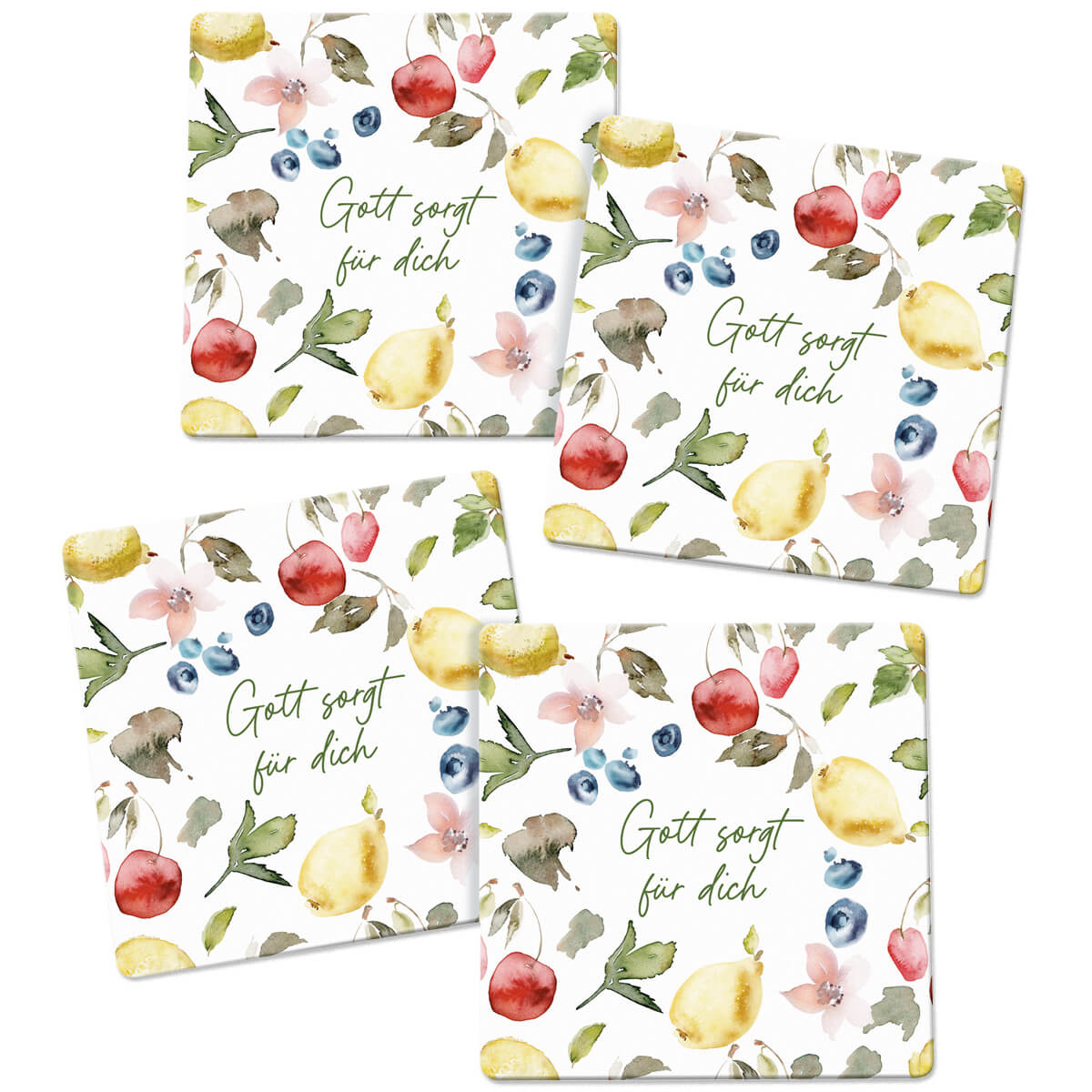Untersetzer – Gott sorgt für dich & 4er Set