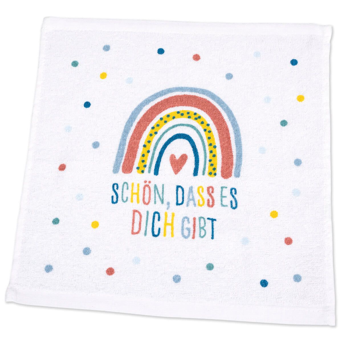 Mini-Handtuch - Schön, dass es dich gibt & Regenbogen