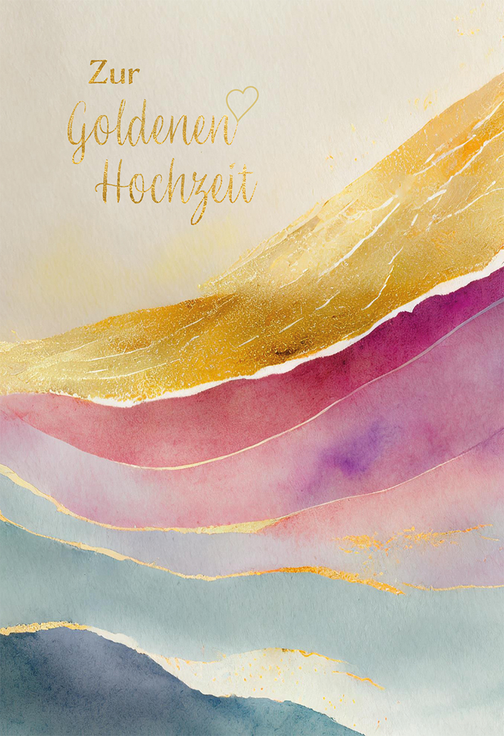 Karte zur Goldenen Hochzeit - Die Liebe wird niemals vergehen