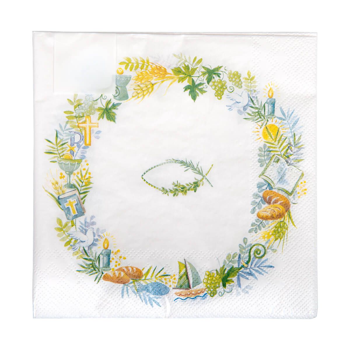 Servietten – Kranz & Fischsymbol