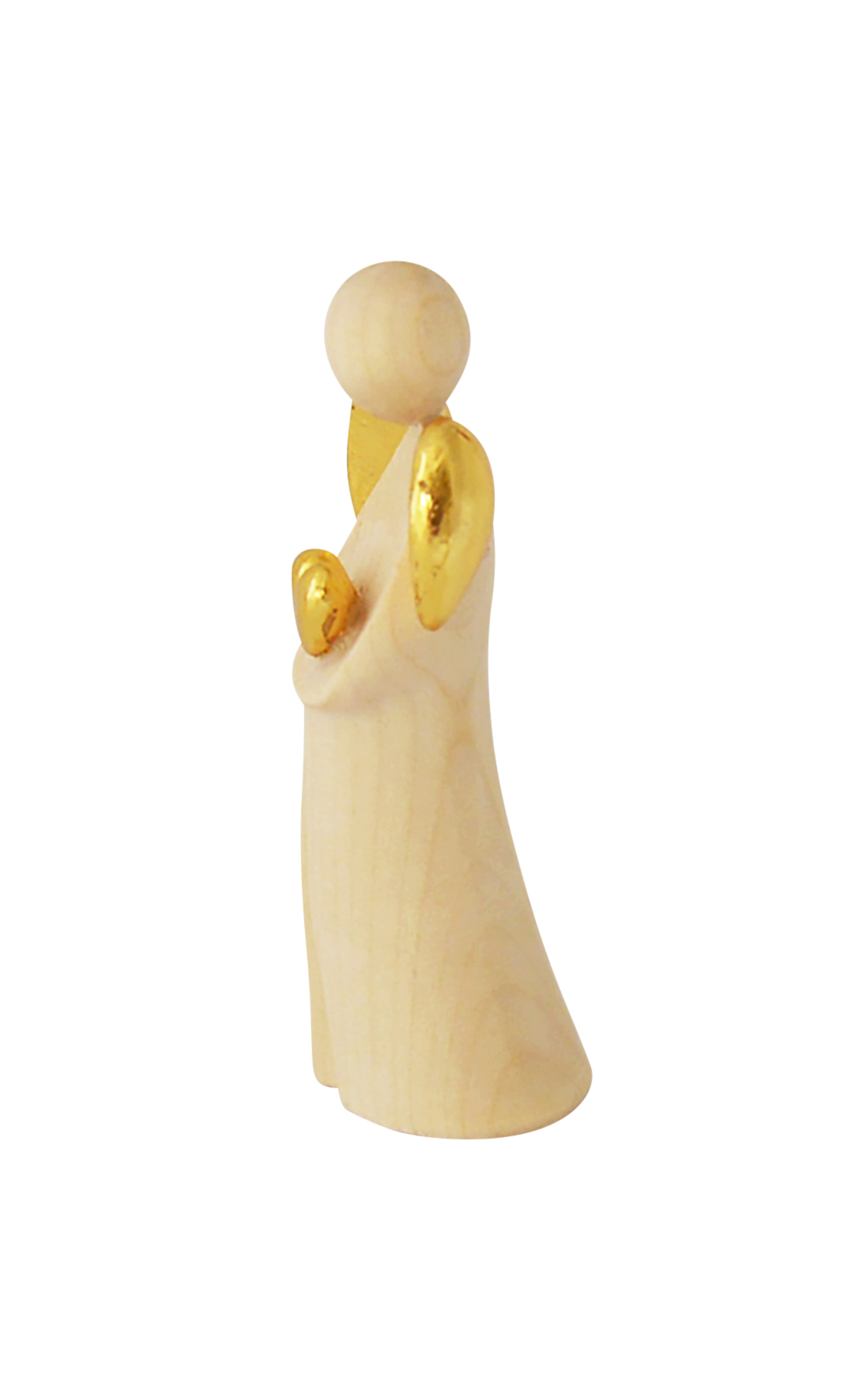 Holz-Engel - Blattgold & Herz