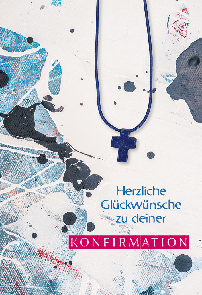 Karte zur Konfirmation - Herzliche Glückwünsche & Halskette Karte zur Konfirmation - Herzliche Glückwünsche & Halskette