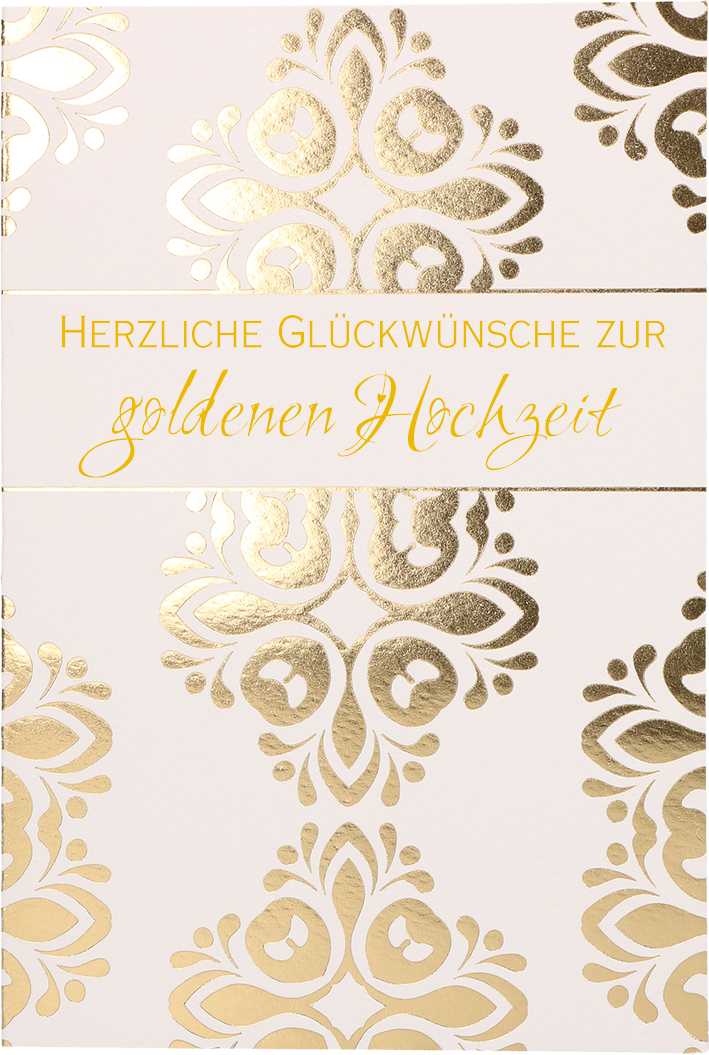 Karte zur goldenen Hochzeit - Goldene Ornamente