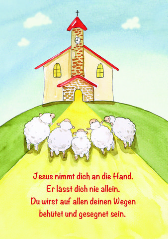 Kommunionkarte - Jesus nimmt dich an die Hand