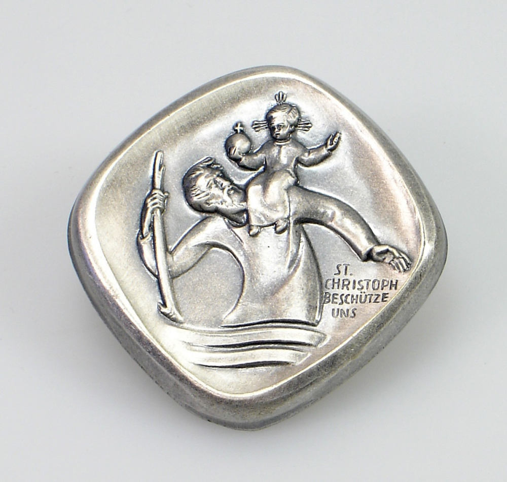 Christophorus-Plakette - Moderne Darstellung Christophorus-Plakette - Moderne Darstellung