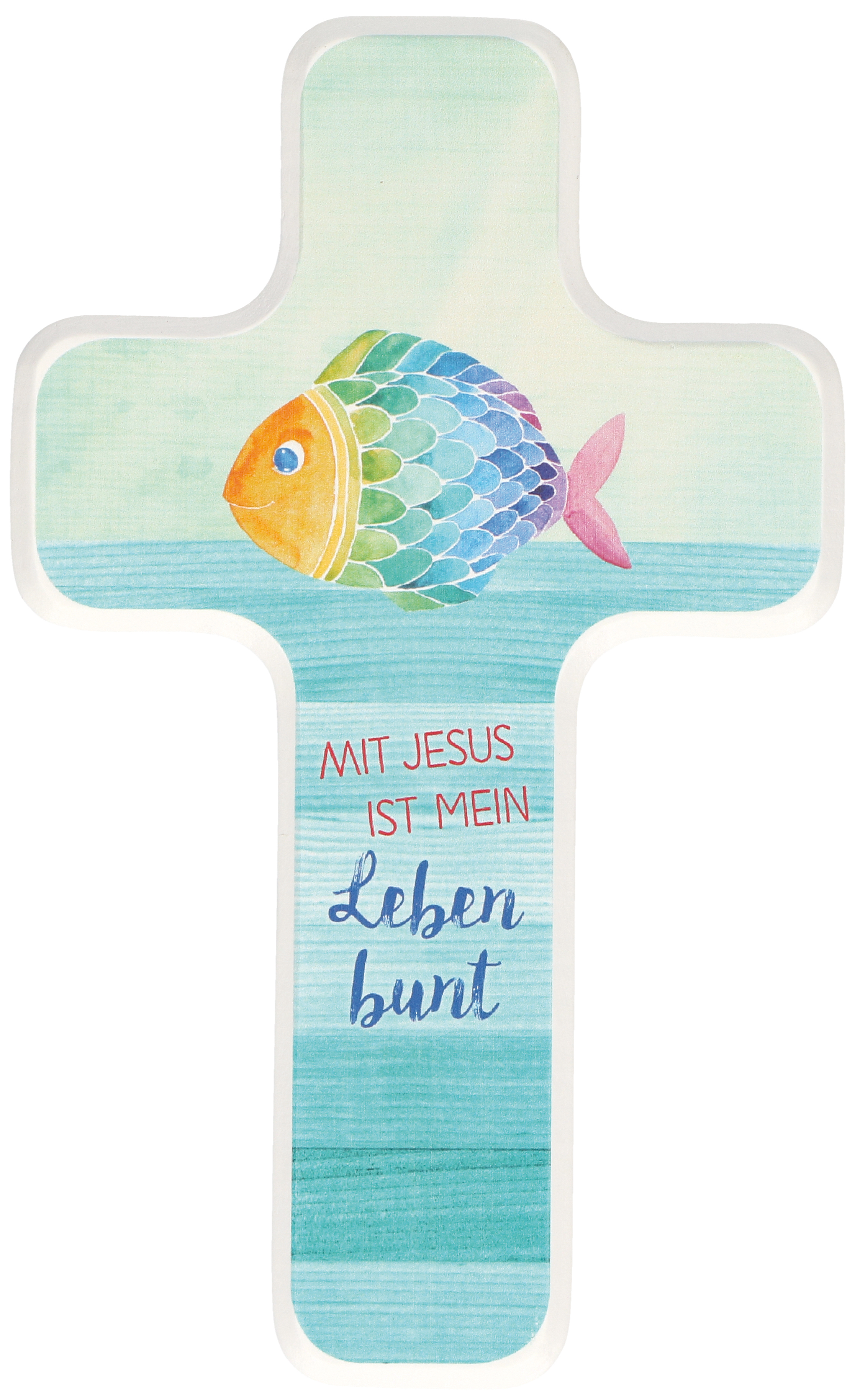 Kinderkreuz - Mit Jesus ist mein Leben bunt & Regenbogenfisch