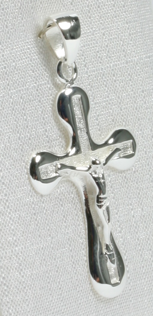 Kettenanhänger - Silber-Kreuz & Kleeblattform