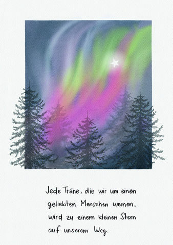 Trauerkarte - Jede Träne & Geliebten Menschen