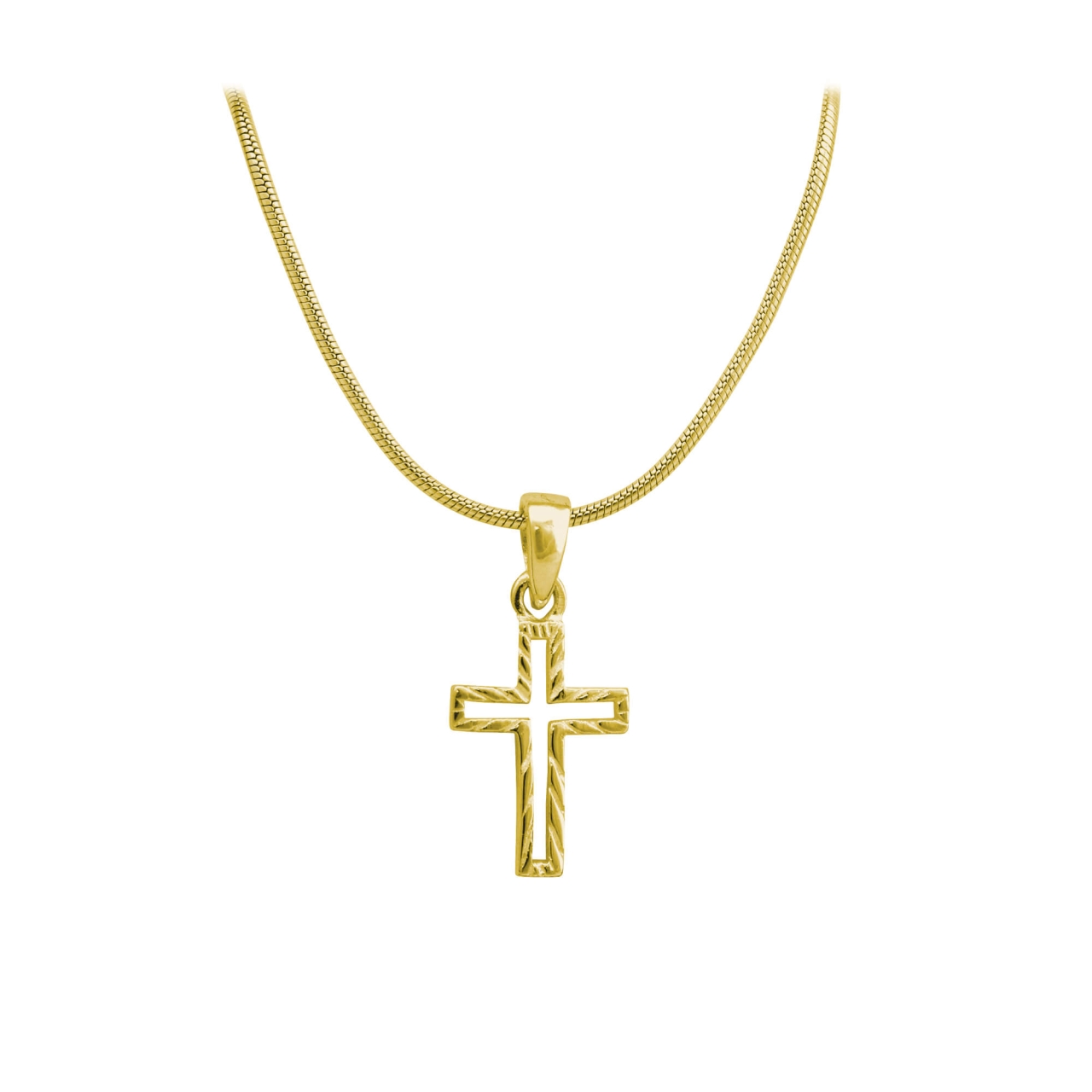 Halskette  - Kreuz in Kreuz & Vergoldet