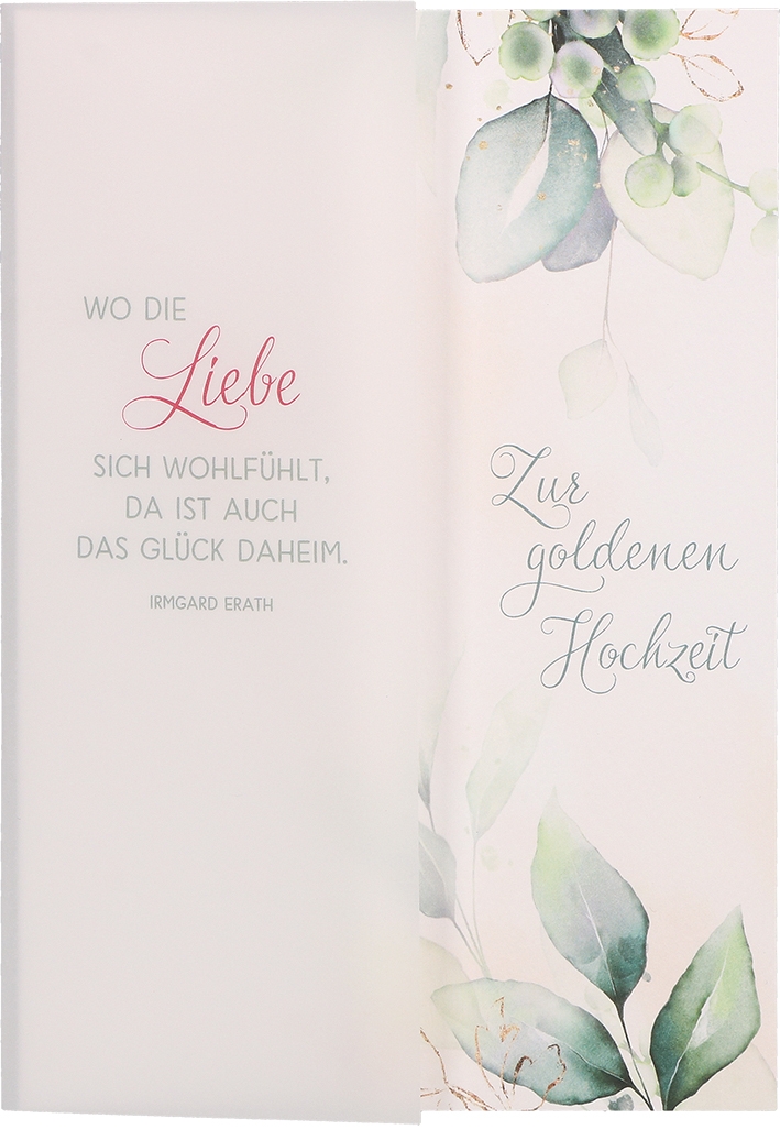 Karte zur Goldenen Hochzeit - Wo die Liebe sich wohlfühlt