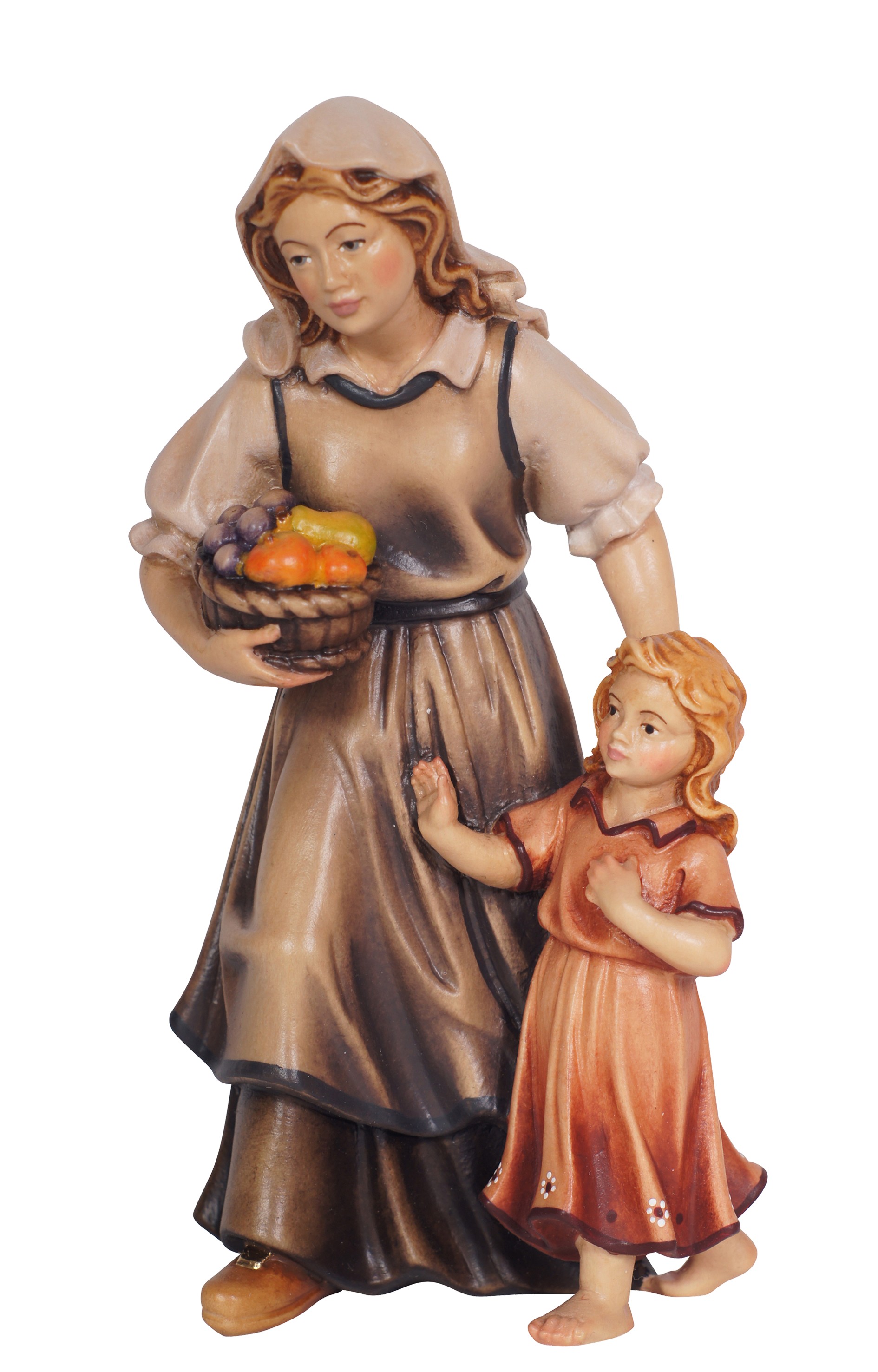 Kostner-Krippe - Hirtin mit Mädchen